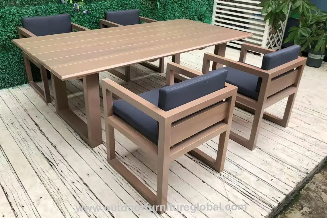 4-Seater Modern Metal Outdoor Dining Set - Patio Garden Table & Chairs (Bulk OEM Supply)